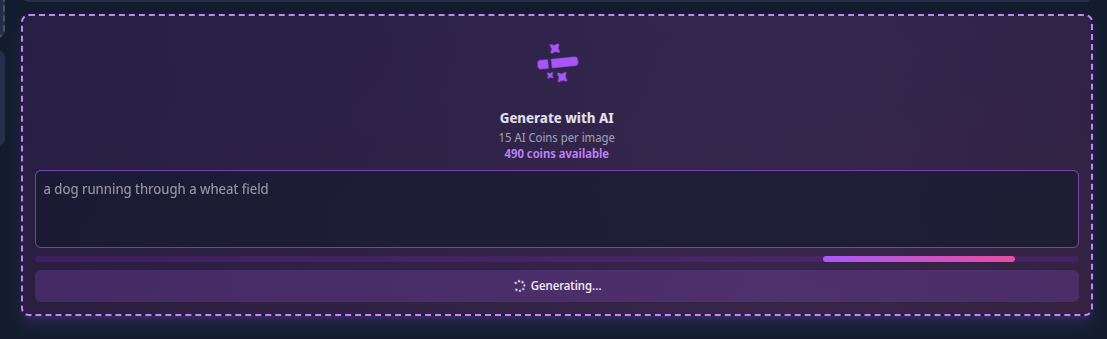 Screenshot des Eingabefeldes für die KI-Bildgenerierung